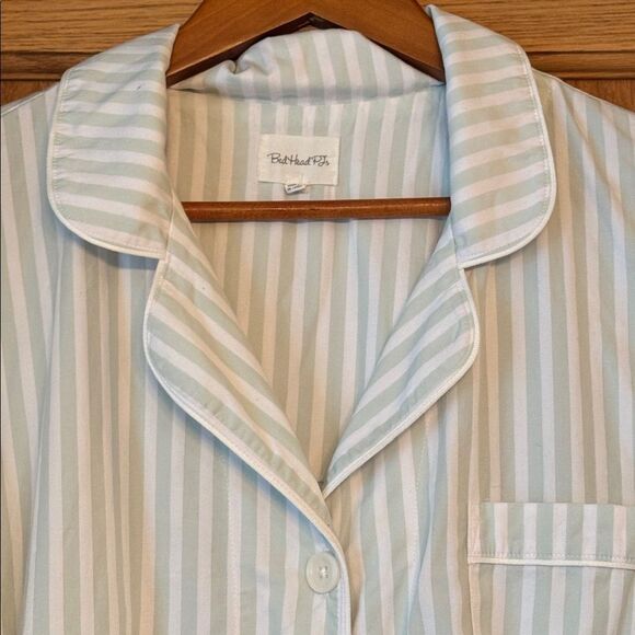 BEDHEAD Mint 3D Stripe Woven Cotton Sateen Pajama Set - Picture 5 of 16